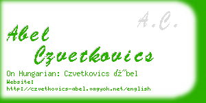 abel czvetkovics business card